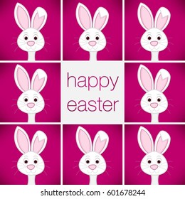 Bright Easter Bunny card in vector format.