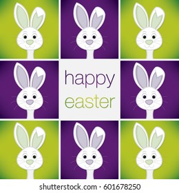 Bright Easter Bunny card in vector format.