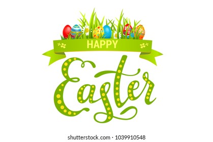 Bright easter card lettering