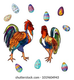 Bright easter chiken