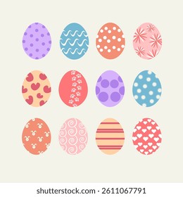 Bright Easter eggs arranged in a grid for a festive spring celebration — Easter.