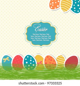 Bright easter eggs card