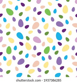 bright easter eggs on white background vector seamless pattern