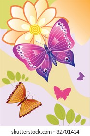 Bright easy butterflies flitter round wonderful flowers