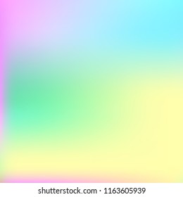 Bright eco gradient. Abstract gradient mesh background.Multicolor blurry blend. Smooth colors texture. Beautiful natural light. Vibrant blur iridescent design. Bright soft gradient. Pastel element.