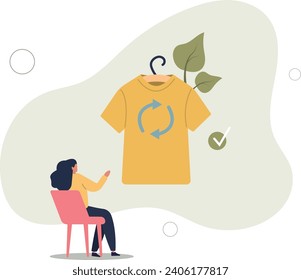concepto de ambiente de camiseta Eco brillante. ilustración vectorial plana.