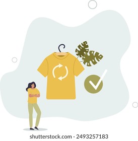 bright Eco T-shirt .environment concept.flat design.illustration with people.