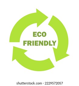 Bright ecology flat sticker. Cartoon environmentally friendly recycling sign isolated vector illustration. Nature protection and environment concept