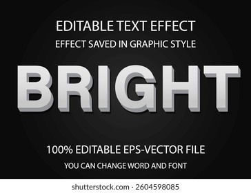 Bright editable 3d style text effect