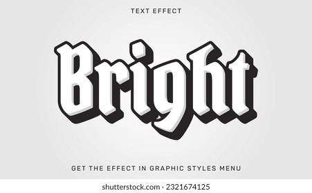 Bright editable text effect in 3d style. Text emblem for advertising, branding, business logo