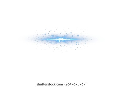 Feixe de luz azul elétrico brilhante com brilho e flare. Ideal para projetos de HUD, ficção científica, efeitos brilhantes, transições de vídeo ou ilustrações tecnológicas digitais com traços de movimento e energia.