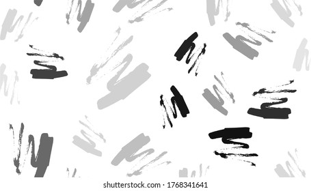 Bright Elegant Poster. White Drawn Design. Grey Ink Decoration. Black Grunge Image. Monochrome Beauty Design. White Painting Artwork. Bright Abstract Batik.