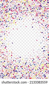 Bright Element Background Transparent Vector. Geometric Paper Frame. Rainbow Celebration. Colorful Circle Fete. Polka Decoration Card.