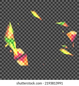 Bright Element Background Transparent Vector. Glare Decoration Template. Orange Space Wallpaper. Shine Realistic. Spark Luxury Design.