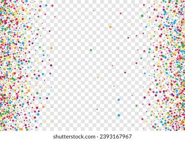 Bright Element Background Transparent Vector. Geometric Decor Texture. Multicolored Fun. Colorful Polka Flying. Confetti Event Card.