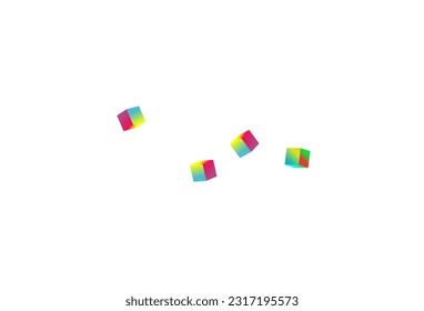 Bright Element Vector White Background. Gradient Geometric Rhombus Template. Abstract Polygon Pattern. Holographic Box Metal Image.