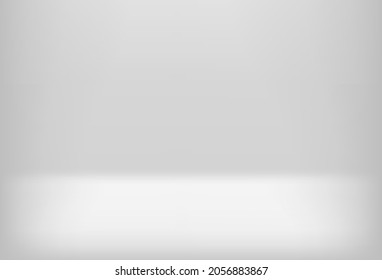 Bright empty stage. Empty showcase for your content. 3D style realistic vector illustration