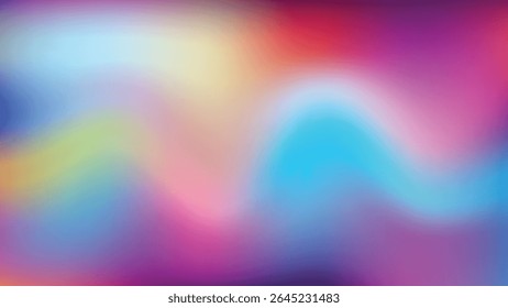 Bright and Energetic Abstract Gradient Background with Wavy Blends of Pink, Blue, Purple, and Yellow