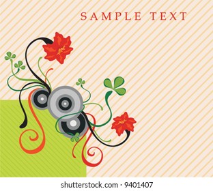 bright energetic floral design vector