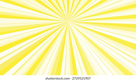 Uma imagem brilhante e energética com um padrão vibrante de explosão solar amarela com raios brancos emanando do centro, colocado contra um fundo branco limpo e nítido.