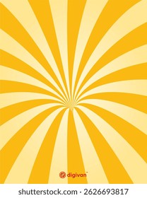 A bright and energetic yellow sunburst background with a retro pop-art style. Perfect for comics, fast food posters, social media templates, or promotional content. This vibrant radial burst design ad