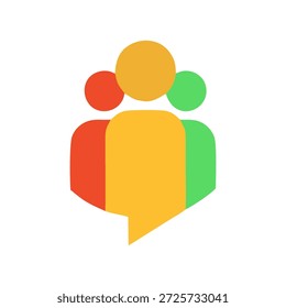 Burbujas de discurso brillantes y atractivas con diversos iconos de personas, perfectas para ilustrar la comunicación, el trabajo en equipo y la colaboración en varios contextos.