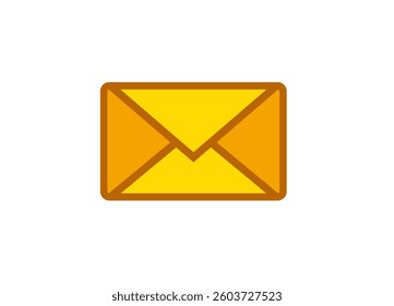 A bright envelope with a bold outline is shown, depicting a simple, straightforward front view design.
