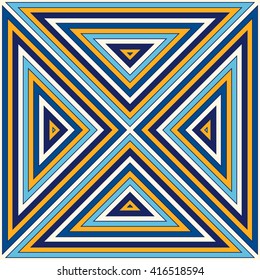 Bright ethnic abstract background. Seamless pattern with symmetric geometric ornament. Ornamental mosaic texture. Vector illustration
