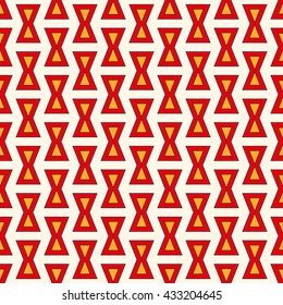 Bright ethnic abstract background. Seamless pattern with symmetric geometric ornament. Ornamental vivid wallpaper. Vector illustration