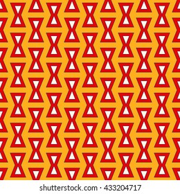 Bright ethnic abstract background. Seamless pattern with symmetric geometric ornament. Ornamental vivid wallpaper. Vector illustration