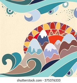 Bright ethnic ornament. Stylized planet.