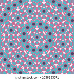 Bright Ethnic Pattern for Seamless Texture. Abstract Geometric Elements. Mandala Motif for Tile, Carpet, Ottoman