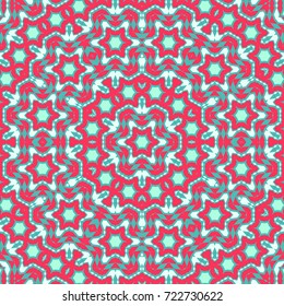 Bright Ethnic Pattern for Seamless Texture. Abstract Geometric Elements. Mandala Motif for Tile, Carpet, Ottoman