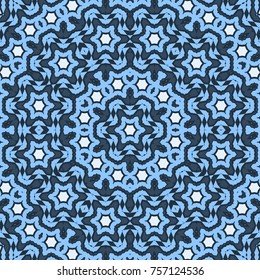 Bright Ethnic Pattern for Seamless Texture. Abstract Geometric Elements. Mandala Motif for Tile, Carpet, Ottoman