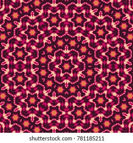 Bright Ethnic Pattern for Seamless Texture. Abstract Geometric Elements. Mandala Motif for Tile, Carpet, Ottoman