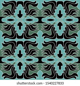 Bright ethnic seamless pattern. Folklore background, oriental ornament. Batik, embroidery design