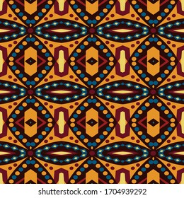 Bright ethnic seamless pattern with geometric ornament. Abstract geometric art print. ethnic hipster backdrop. Vector folk tribal colorful pattern.