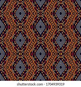 Color étnico claro, sin fisuras con adorno geométrico. Dibujo de arte geométrico abstracto. fondo de hipster étnico. Patrón de color de la tribu vectorial.