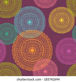 Bright ethnic seamless texture. All objects are conveniently grouped on different layers and are easily editable.