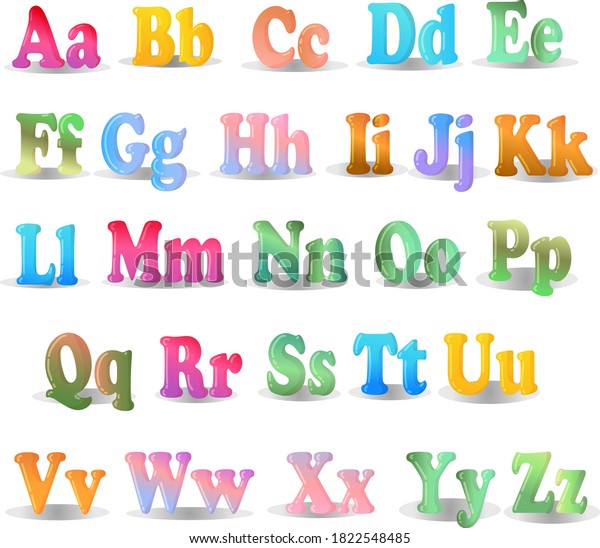 Bright Even English Alphabet Drawn Cartoon Stock Vector (royalty Free 