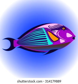 bright exotic fish ocean backdrop