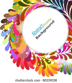 Bright Exotic floral elements on white background