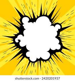 Bright explosion with rays. Vector illustration