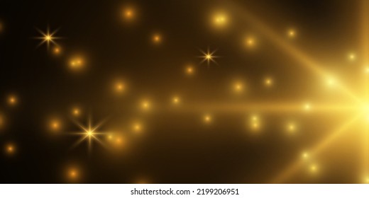 Helle Explosion eines Sterns, ein feuriger Lichtstrahl explodiert mit Funken, eine Explosion mit Staub und Funkeln auf schwarzem Hintergrund.