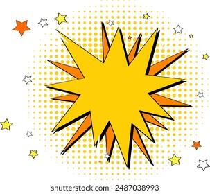Bright explosion with stars and dots