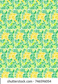 Bright exquisite seamless vector pattern. Floral theme background.