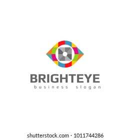 Bright Eye Creative Logo Symbol. Colorful Logotype