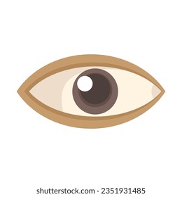 Bright eye icon flat vector. Look shape. Human health isolated