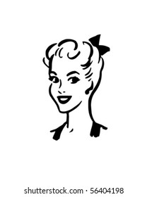 Bright Eyed Gal - Retro Clip Art