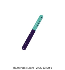 Bright eyeliner. Moisturizing lipstick, glossy balm. Green lip pencil. Makeup tools, beauty product, visage supplies. Cosmetics for face care. Flat isolated vector illustration on white background